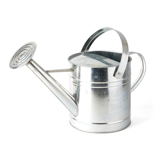 Holman 5L Galvanised Watering Can - Silver - Durable Metal Construction