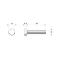 Zenith Hot Dip Galvanised Hex Head Bolts M10 x 50mm 25 Pack - SuperSaverAU - view 3