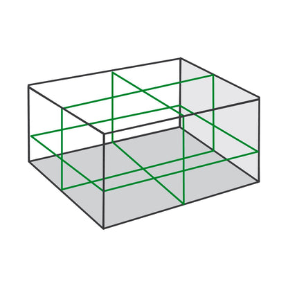 Lasertec 3DG Multi Line Laser - Self-Leveling Measurement Tool - 3 Lines - Green