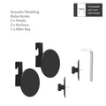 Mode Acoustic Panelling Robe Hooks 2 Pack - 75mm x 93mm - Black - Easy Installation - SuperSaverAU - view 5