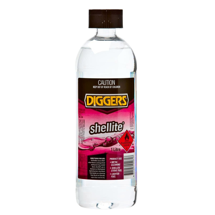 DIGGERS Shellite 1L Liquid Solvent - Fast Evaporating - Clean Burning - SuperSaverAU - view 1
