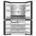 Hisense 640L Quad Door Fridge - Dark Stainless Steel - Non-Plumbed Ice and Water Dispenser - HRCD640TBW