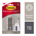 Command Medium Brushed Nickel Single Wall Hook 1 Pack
