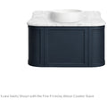 Turner Hastings Evara Wall Hung Vanity - Real Marble Top, Aegean Blue Finish, No Taphole - EV955-AB-NTH