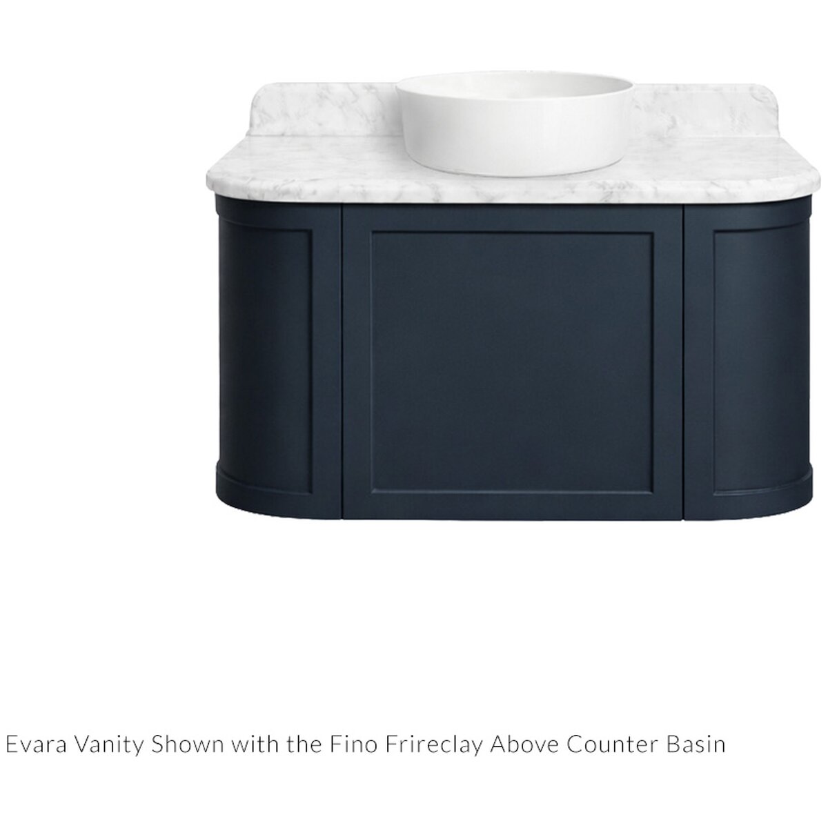 Turner Hastings Evara Wall Hung Vanity - Real Marble Top, Aegean Blue Finish, 1 Taphole - EV955-AB-1TH