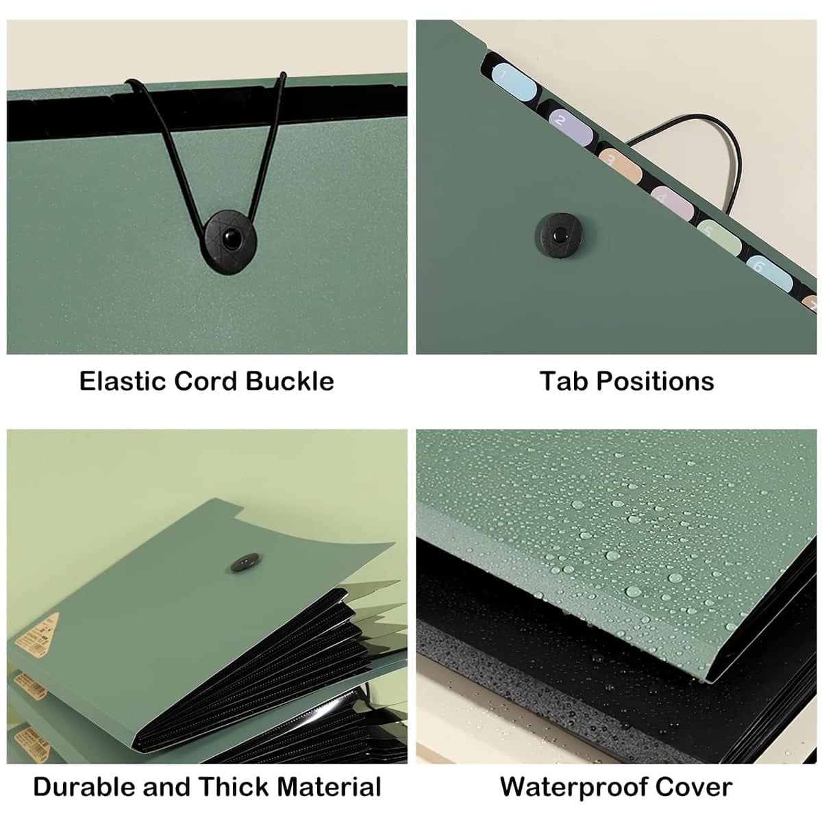 8 Cell A4 File Folder Organiser - Green, Waterproof - view 5