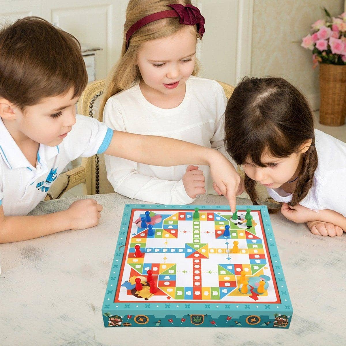 8-In-1 Board Game Set with Chess, Backgammon, Checkers and Snakes and Ladders - view 3