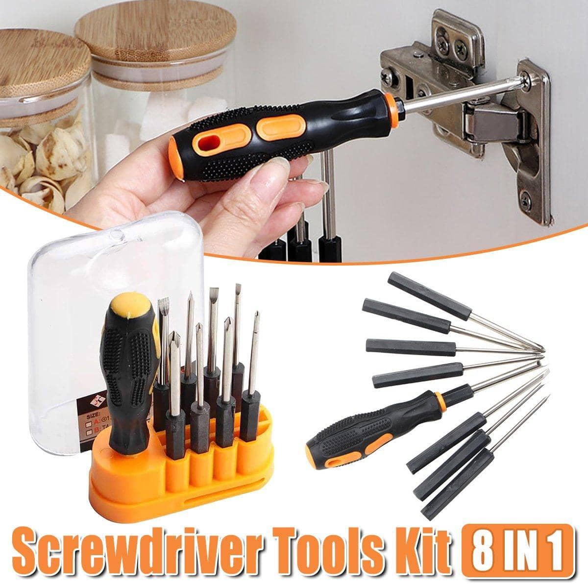 8-In-1 Multi Functional Screwdriver Set with Ergonomic Handle and Storage Case