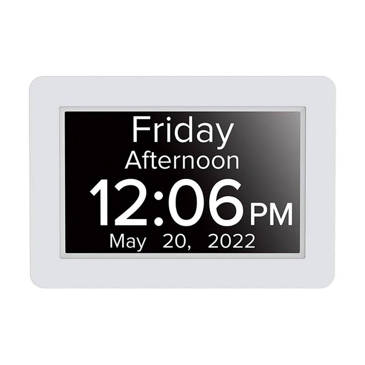 8 Inch (20 cm) Digital Calendar Day Clock with Large Bold Day and Date Display - White, LED - view 2