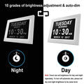8 Inch (20 cm) Digital Calendar Day Clock with Large Bold Day and Date Display - White, LED - view 5