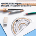 8 Piece Geometry Set with Compass and Ruler in Metal Tin - Pink - view 5