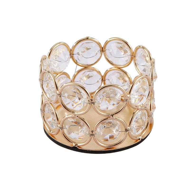 8 Piece Gold Candle Holders with Crystal Accents, 6 cm - view 2