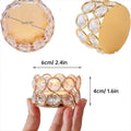 8 Piece Gold Candle Holders with Crystal Accents, 6 cm - view 3