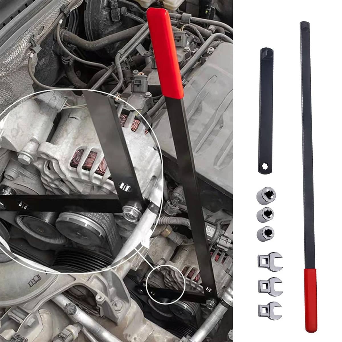 8 Piece Idler Pulley Belt Tensioner Wrench Set for Car Repair - view 4