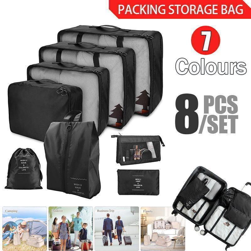 8 Piece Packing Cubes Travel Organiser Set - Aqua Blue - view 2