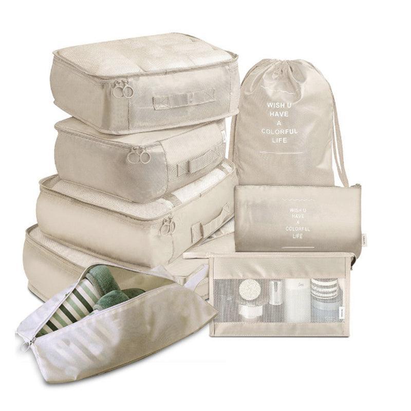 8 Piece Packing Cubes Travel Organiser Set - Beige