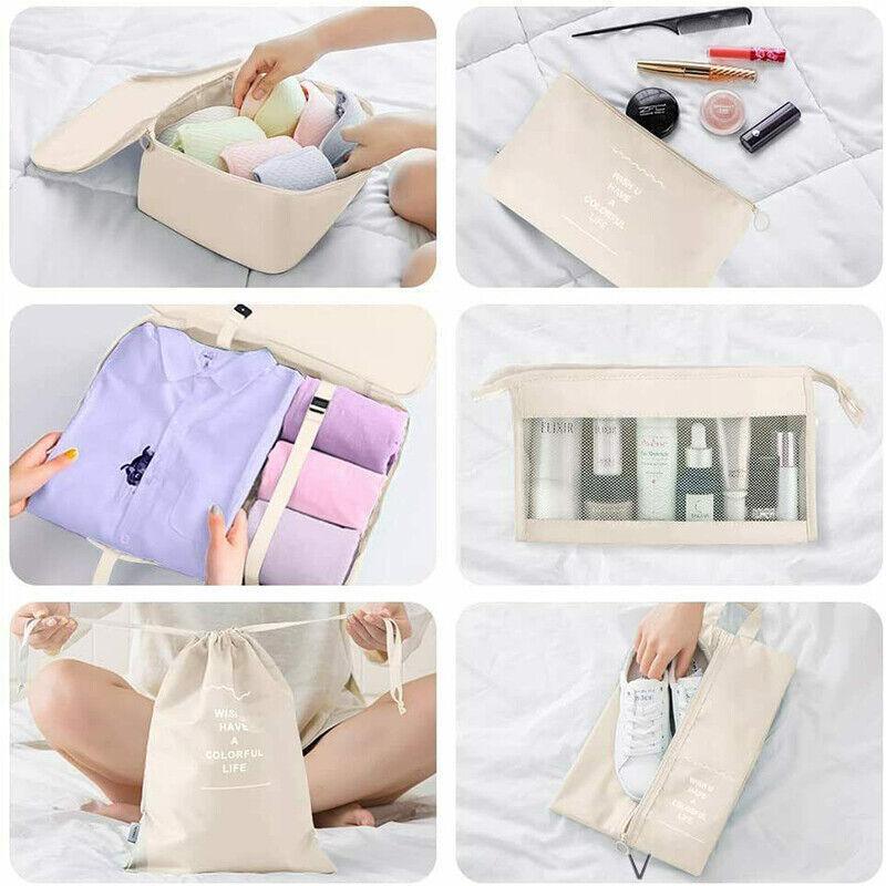 8 Piece Packing Cubes Travel Organiser Set - Grey - view 10