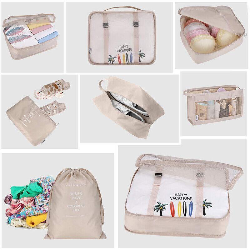 8 Piece Packing Cubes Travel Organiser Set - Grey - view 4