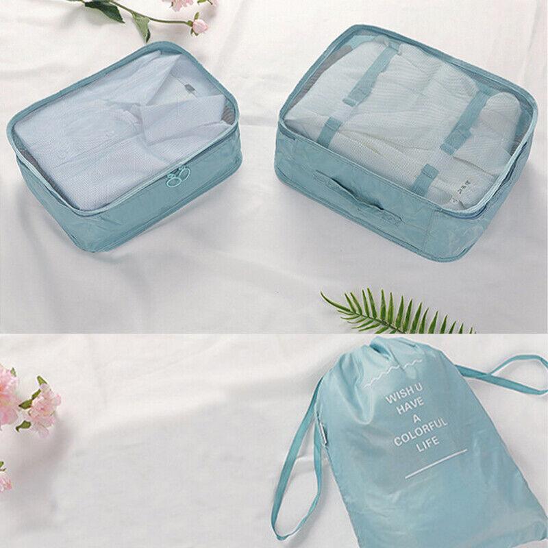 8 Piece Packing Cubes Travel Organiser Set - Grey - view 9