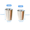 8 Piece Stainless Steel Cup Set, 4 x 350 ml and 4 x 500 ml Reusable Drinking Mugs - view 3