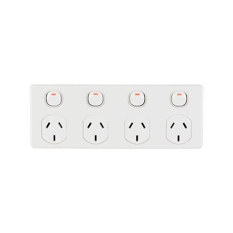 Deta Four Outlet Power Point - White - Polycarbonate - Kitchen Use - SuperSaverAU - view 1