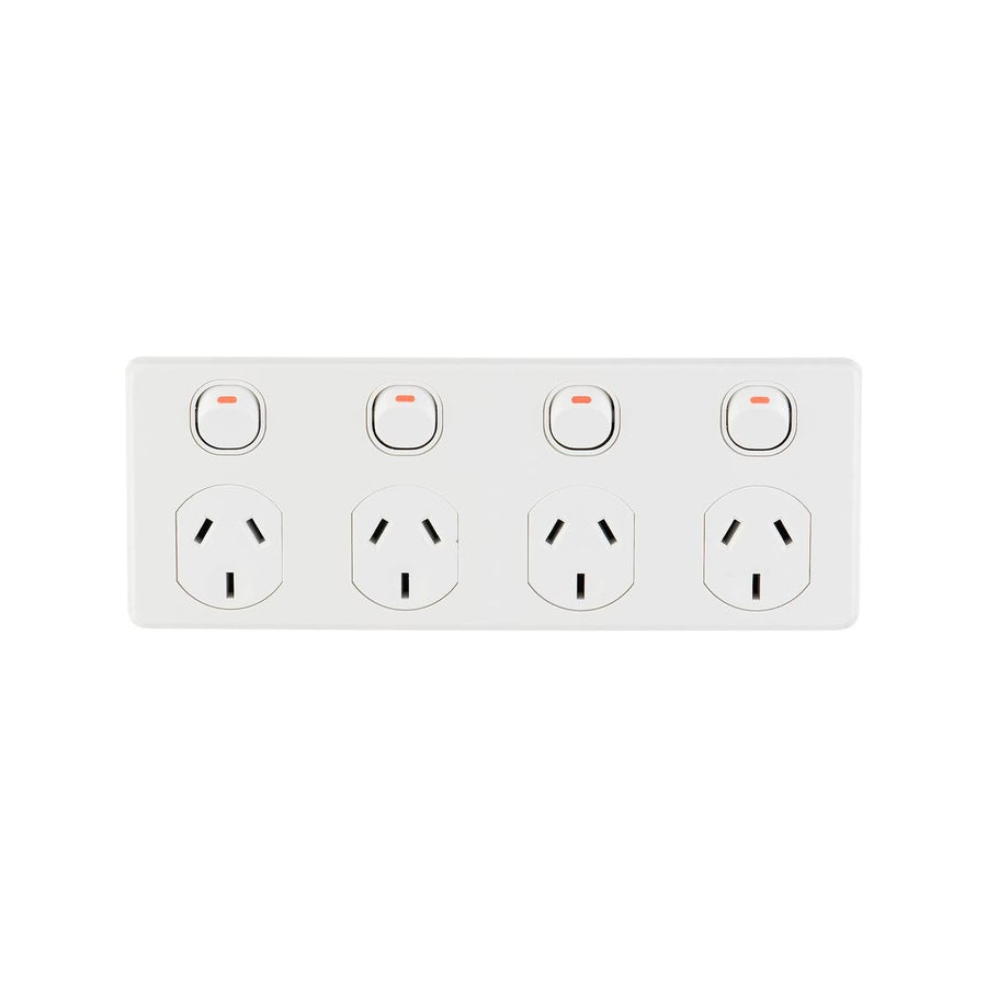 Deta Four Outlet Power Point - White - Polycarbonate - Kitchen Use - SuperSaverAU - view 1