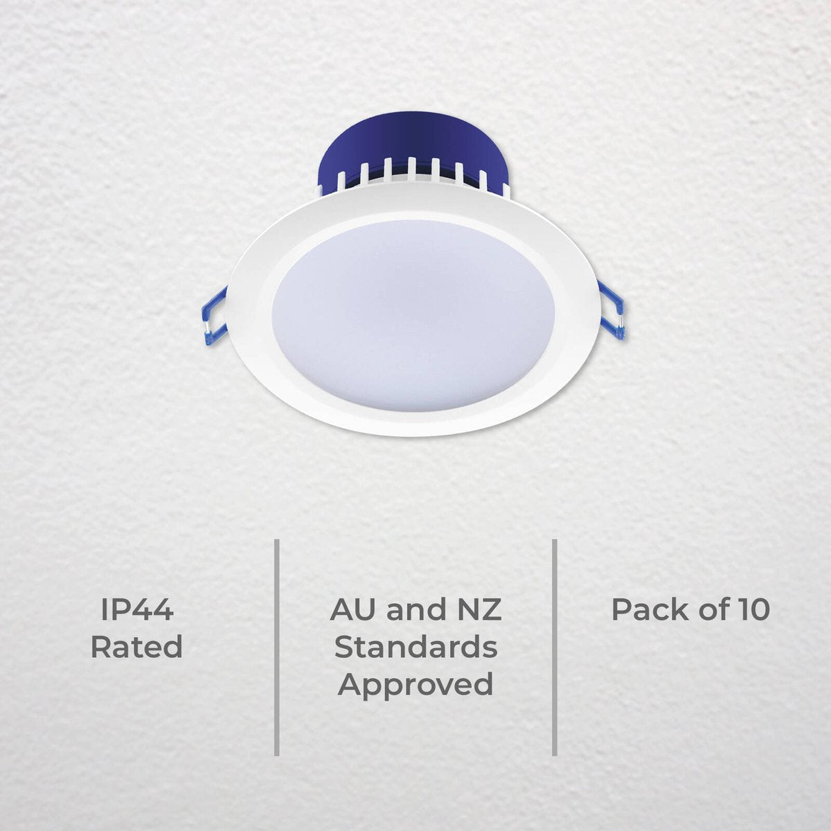 Deta 9W Tri-Colour Dimmable LED Downlight 10 Pack - 110mm x 60mm - IP44 - SuperSaverAU - view 3