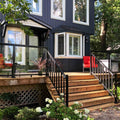 Peak 1000mm Black Aluminium Deck Balustrade Mid Post, Prefinished