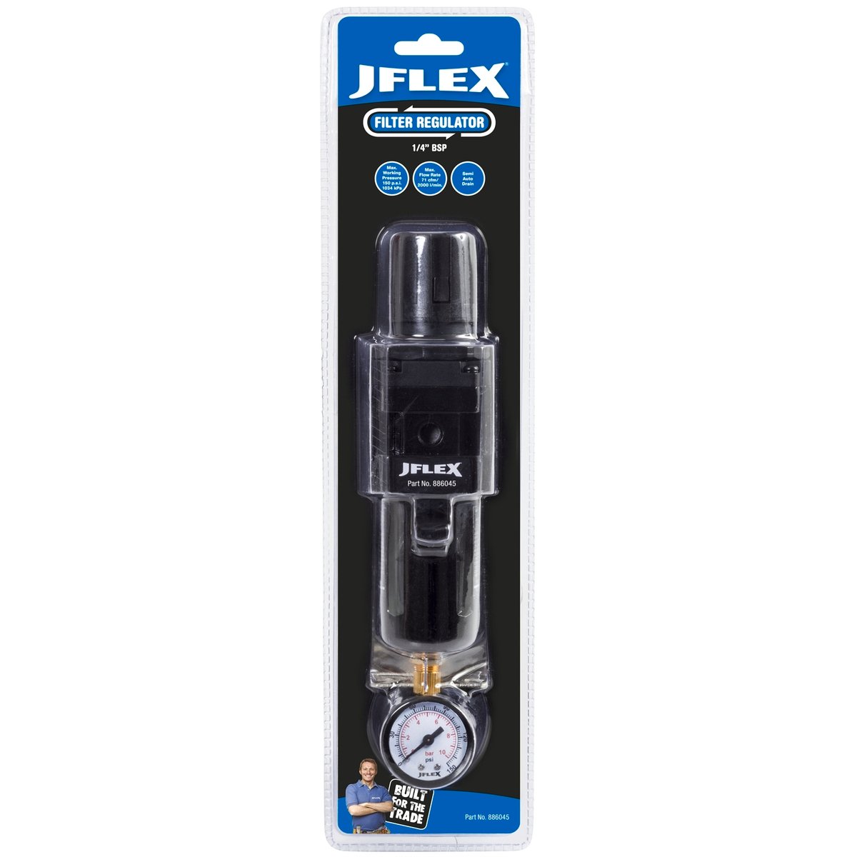 Jflex Filter Regulator - 1/4" Air Filter - Polycarbonate Bowl - Durable - SuperSaverAU - view 2