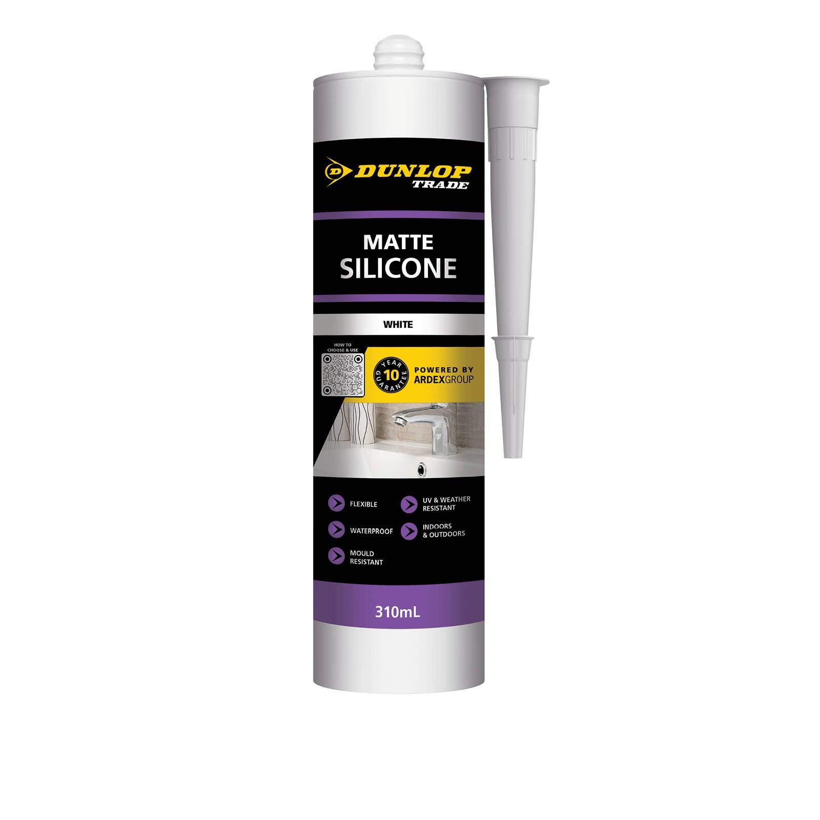 Dunlop Trade 310ml White Matte Coloured Silicone Sealant