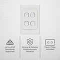 DETA White Quad Vertical Light Switch 4 Gang Polycarbonate Indoor