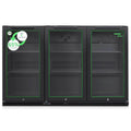 Husky 280L Eco triple door bar fridge - black, three Low E glass doors, 330 can capacity - C3HECO840BKAU
