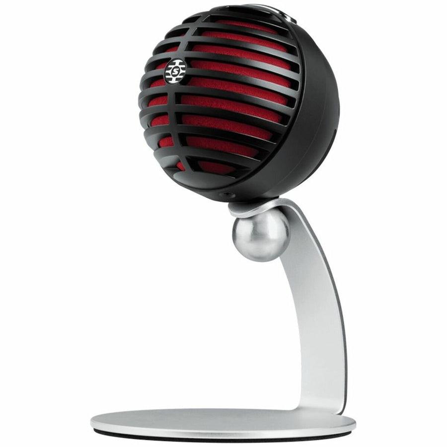Shure MV5 Digital Condenser Microphone - Plug-and-Play, Real-Time Monitoring, Black and Red - SHR-MV5-B-DIG