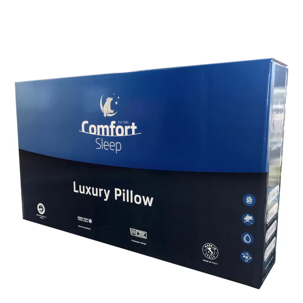 Comfort Sleep Soft Breathable Memory Foam Bed Pillow Silver Infused — image 2