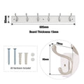 Syneco White Board Coat Rack - 6 Hooks - 685mm x 100mm x 75mm - White/Silver - SuperSaverAU - view 2