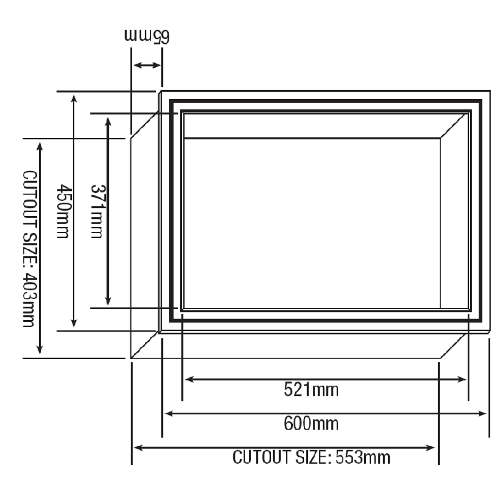 Builders Edge 450 x 600mm White Plastic Manhole Frame Kit, Paintable