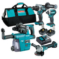 Makita Brushless 4 Piece 18V Combo Kit with 2 x 5.0Ah Batteries DLX4148TX1