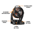 AEG 18V Hybrid Fan Skin Only - 210° Pivoting Head - 6 Speed Settings - 3.01kg - SuperSaverAU - view 2