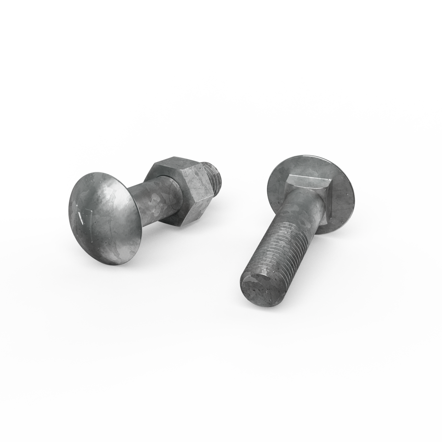 Zenith M16 x 65mm Hot Dip Galvanised Cup Head Bolts Nuts Each - SuperSaverAU - view 1
