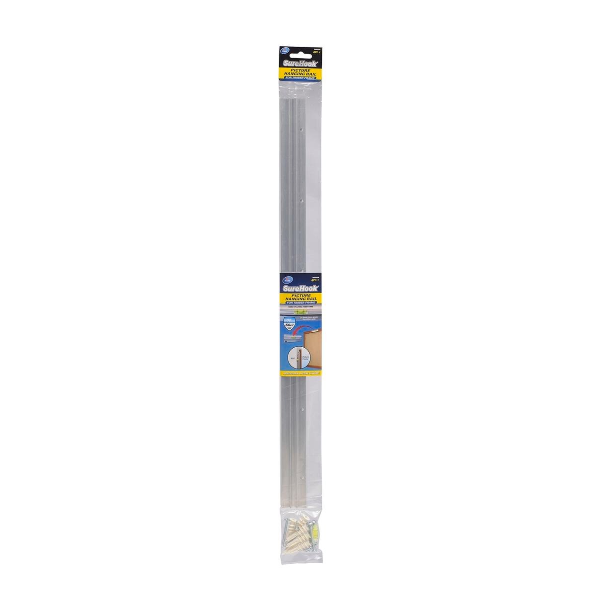Zenith Aluminium Surehook Picture Hanging Rail 600mm for Timber Frame - SuperSaverAU - view 1