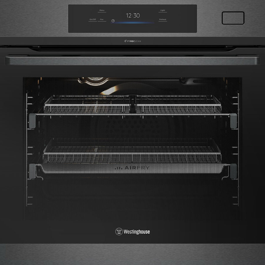 Westinghouse 60cm Pyrolytic Oven - 80L Gross, AirFry, EasyBake Steam, TFT Touchscreen - WVEP6918DD