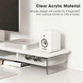 Acrylic Dual Monitor Riser 42.5 Inch - White - 2 Tier Desk Shelf, 18mm Board with Steel Core