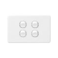 Deta Quad Switch - 4 Gang - Polycarbonate - Flush Clip-On Cover - SuperSaverAU - view 1