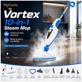 MyGenie Vortex 10-in-1 Steam Mop - 1400W - Multi-Surface Cleaner and Handheld Steamer - Blue - 10005879