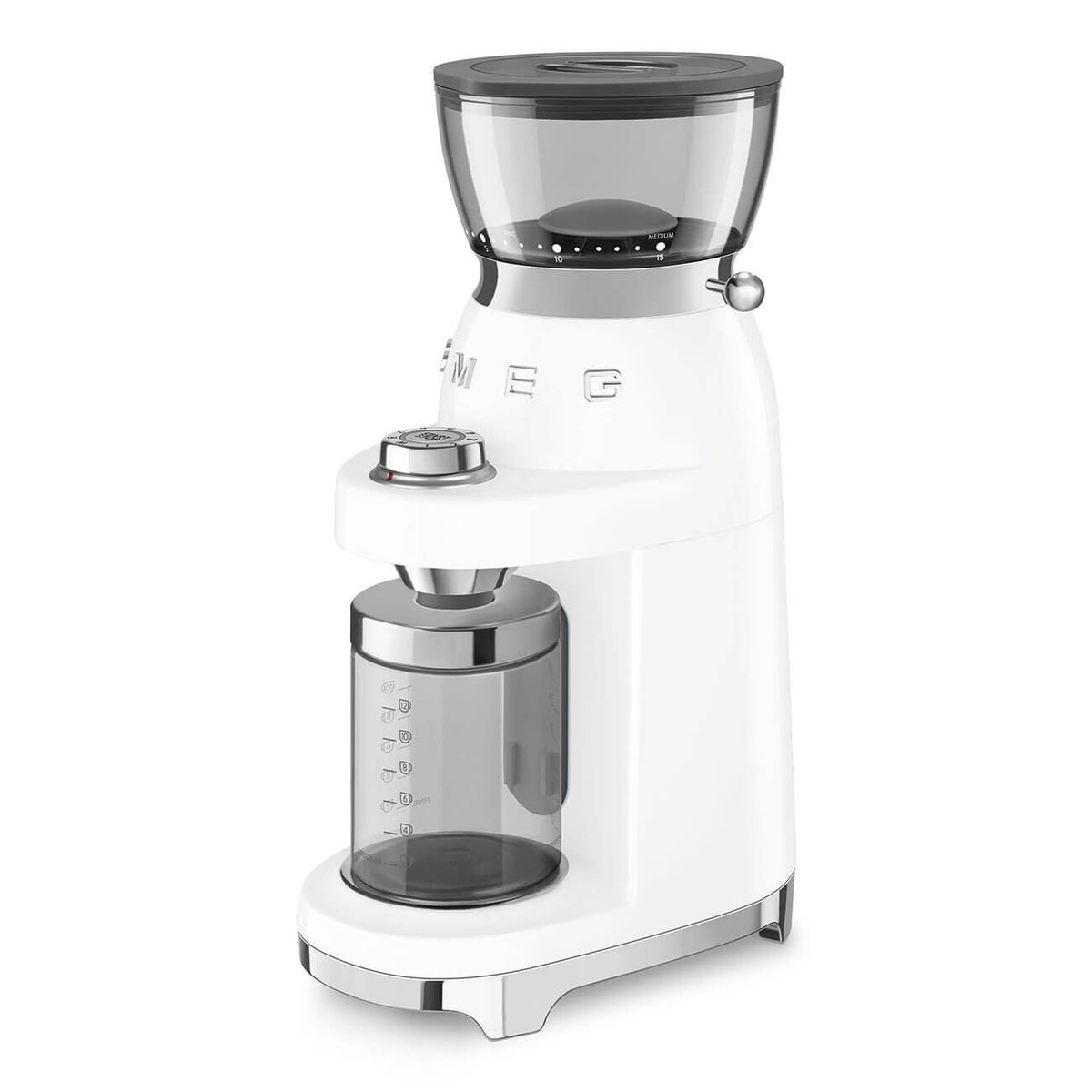 Smeg 50's retro style coffee grinder - white - 240g bean hopper - 50 grinding steps - CGF03WHAU