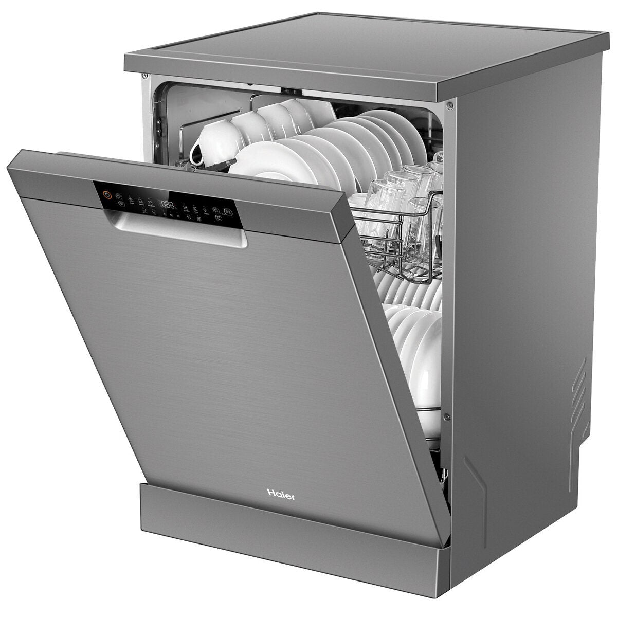 Haier 60cm Freestanding Dishwasher - 15 Place Settings - Stainless Steel / Silver - Wi-Fi Control - HDW15F2S1