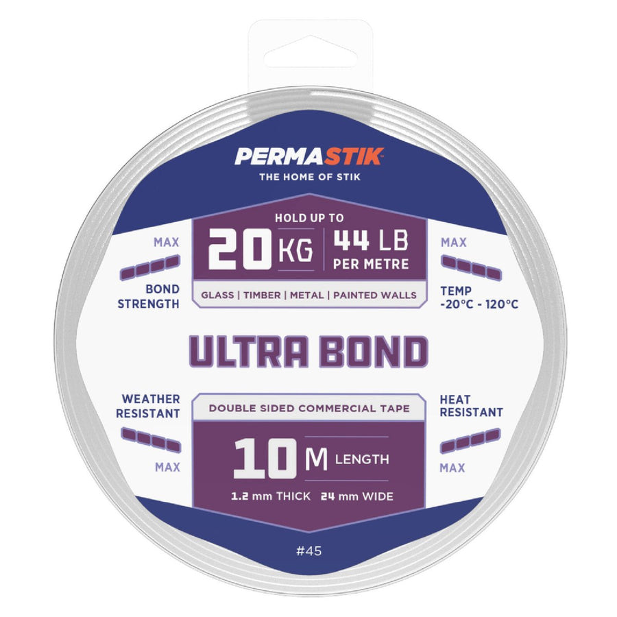 Permastik Ultra Bond Mounting Tape 10m x 24mm Foam Weather Resistant - SuperSaverAU - view 1