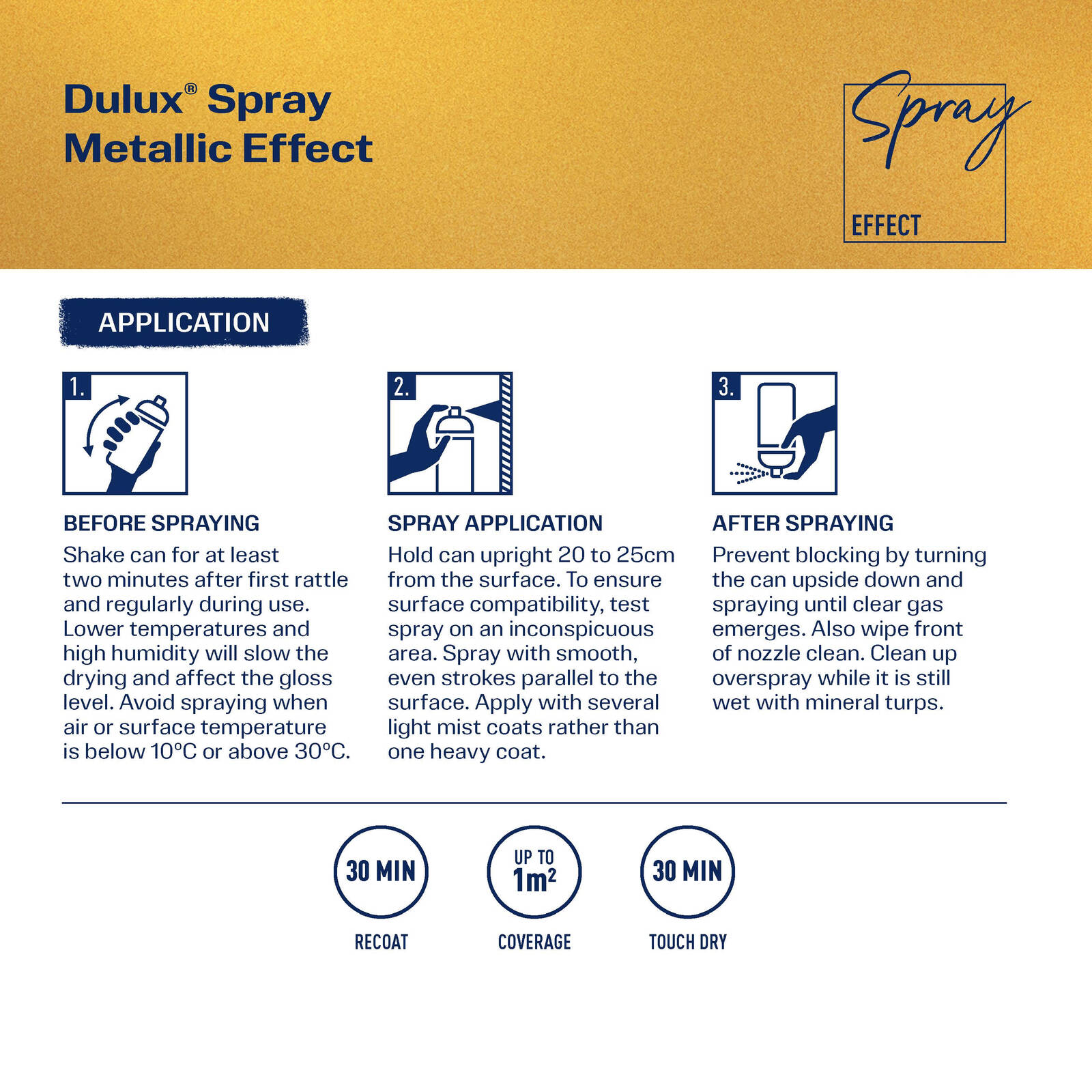 Dulux Effects 325g Gold Metallic Spray Paint for Wood, Metal & Craft