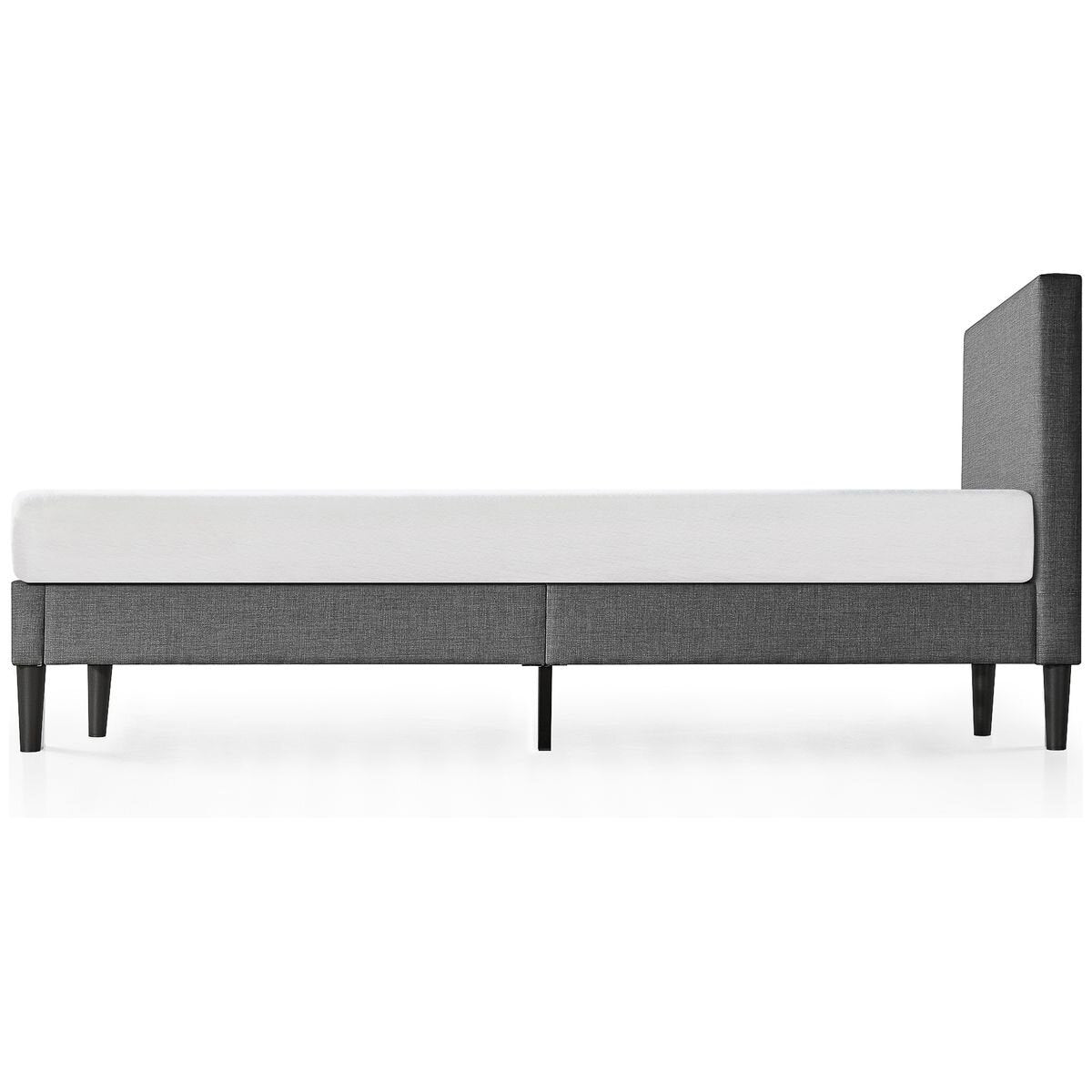 Zinus Liam King Single Bed Base - Grey Upholstered Fabric, Steel Frame, Slatted Base - AU-FPPBC2ZC-12B
