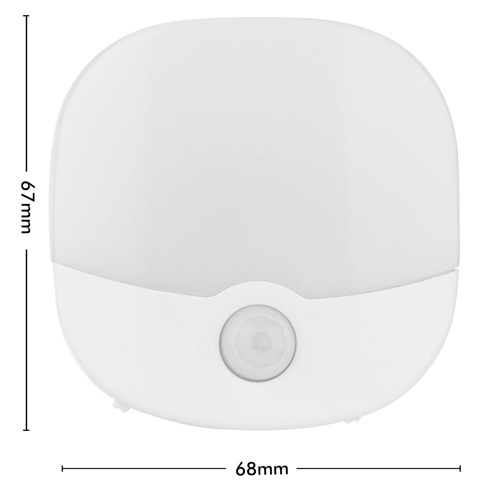 Arlec 67 x 22mm White Rechargeable Motion Sensor Square Night Light - 2 Pack NL4299